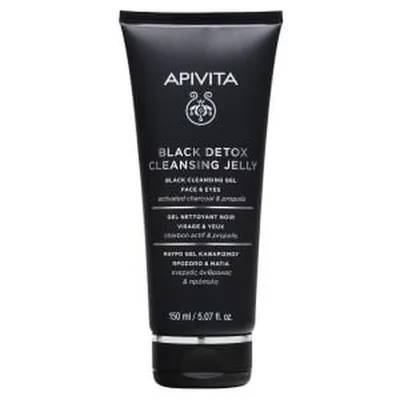 Apivita Black Cleansing Gel Face & Eyes (Czarny żel z węglem do oczyszczania twarzy i okolic oczu)