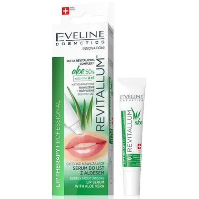 Eveline Cosmetics Lip Therapy Professional, Aloe Revitallum, Głęboko nawilżające serum do ust z aloesem
