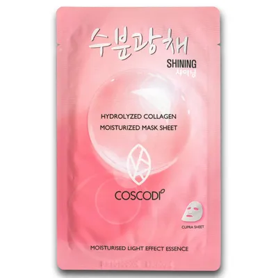 Coscodi Shining, Hydrolyzed Collagen Mosturized Mask Sheet (Nawilżająco-rozświtlająca maseczka do twarzy)