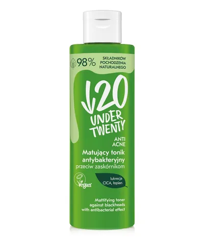 Under Twenty Vegan, Matujący tonik antybakteryjny przeciw zaskórnikom