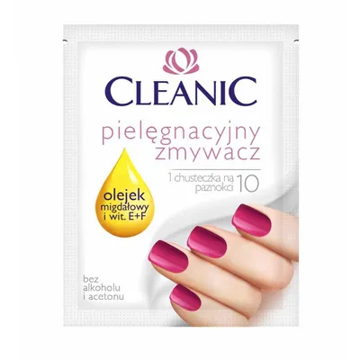 Cleanic Pielęgnacyjny zmywacz do paznokci w chusteczce