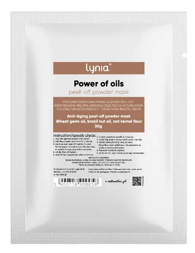 Lynia Power Of Oils, Peel-off Powder Mask (Przeciwstarzeniowa maska algowa peel-off)