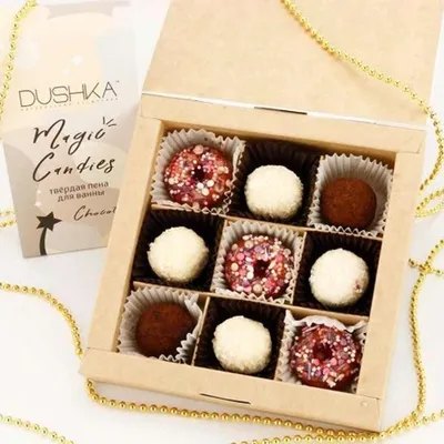 Dushka Cosmetics Chocolate Magic Candies (Twarda piana do kąpieli czekoladowa)