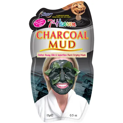 7th Heaven Charcoal Mud Masque (Maseczka oczyszczająca 2 w 1 z aktywnym węglem)