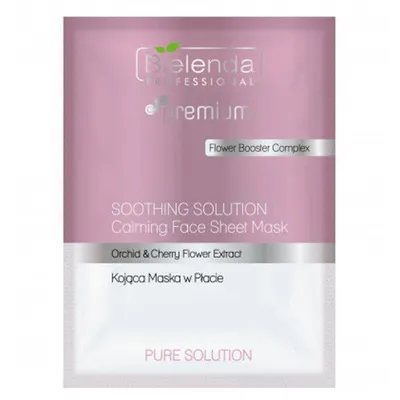 Bielenda Professional Premium, Soothing Solution, Calming Face Sheet Mask (Kojąca maska w płacie)
