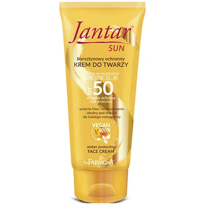 Jantar Sun, Bursztynowy ochronny krem do twarzy SPF 50