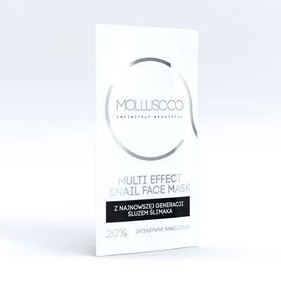 Molluscoo Multi Effect Snail Face Mask 20 % (Maska z 20% zwartością najnowszej generacji śluzu ślimaka)