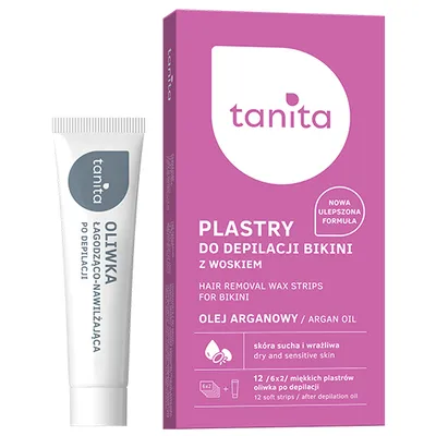 Tanita Hair Removal Wax Strips for Bikini (Plastry z woskiem do depilacji bikini z olejkiem arganowym)