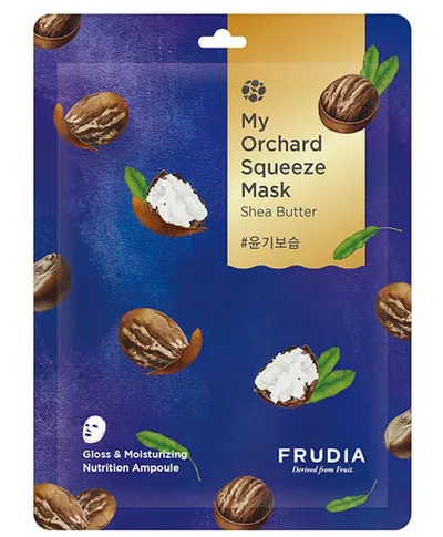 Frudia My Orchard, Squeeze Mask Shea Butter (Nawadniająco-rozświetlająca maseczka w płachcie z masłem shea)