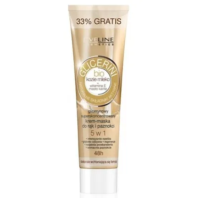 Eveline Cosmetics Glicerini, Superskoncentrowany krem  - maska do rąk 5w1 'Kozie mleko + witamina E + masło karite'