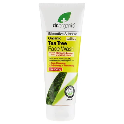 Dr.Organic Organic Tea Tree Face Wash (Żel do mycia twarzy z olejkiem z drzewa herbacianego)