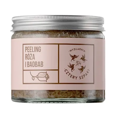 Mydlarnia Cztery Szpaki Róża i baobab, Peeling do ciała