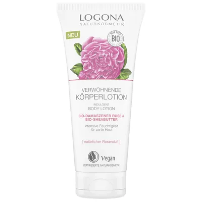 Logona Verwohnende Korperlotion Bio-Damaszener Rose & Bio-Sheabutter (Mleczko do ciała `Róża damasceńska i masło Shea`)