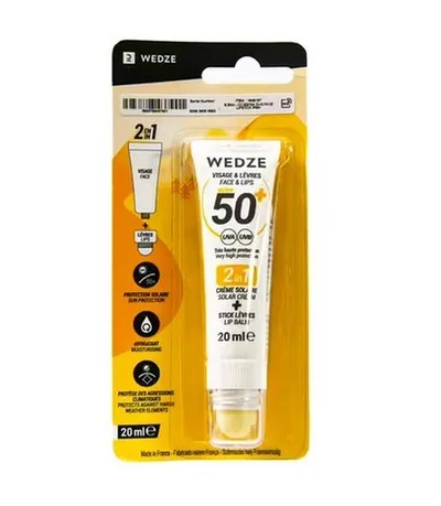 WEDZE Solar Cream + Lip Balm SPF50+ (Krem przeciwsłoneczny i ochronna pomadka 2w1 SPF 50+)