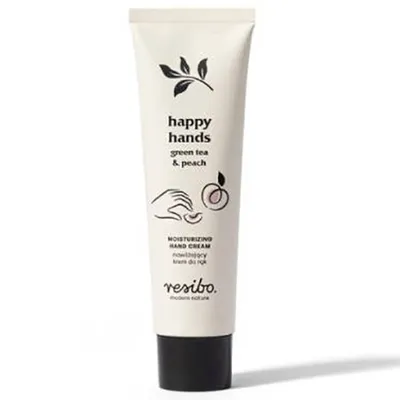 Resibo Happy Hands, Green Tea & Peach Moisturizing Hand Cream (Nawilżający krem do rąk `Zielona herbata i brzoskwinia`)