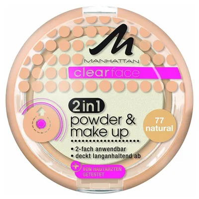 Manhattan Clearface, 2 in 1 Powder & Make - Up (Puder i podkład 2 w 1)