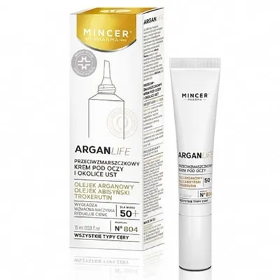 Mincer Pharma Argan Life, Przeciwzmarszczkowy krem pod oczy i okolice ust No. 804