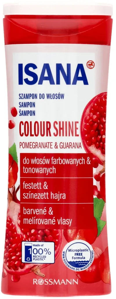 Isana Colorglanz [Colour Shine], Granatapfel & Guarana, Shampoo (Szampon do włosów  'Połysk koloru' (nowa wersja))
