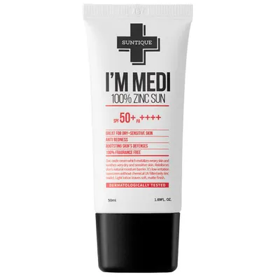 Suntique I'm Medi 100% Zinc Sun SPF50+/PA++++ (Specjalistyczny filtr przeciwsłoneczny do skóry wrażliwej)
