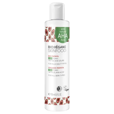 Bio Vegane Skinfood Bio Papaya, AHA Tonic (Tonik złuszczający z kwasami AHA)