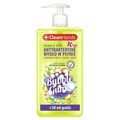 CleanHands Kids, Antibacterial Hand Soap Bubble Gum (Antybakteryjne mydło w płynie dla dzieci)