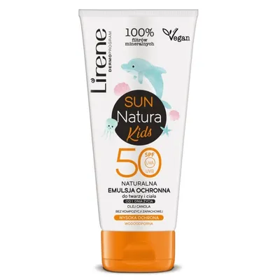 Lirene Dermoprogram Sun Natura, Kids, Naturalna emulsja ochronna do twarzy i ciała SPF 50