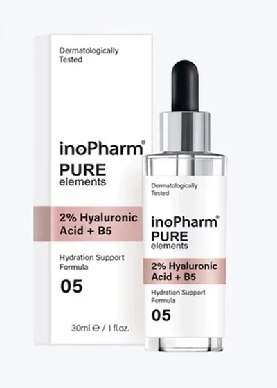 inoPharm Pure Elements, 2% Hyaluronic Acid + B5 Serum (Serum do twarzy z kwasem hialuronowym 2%)