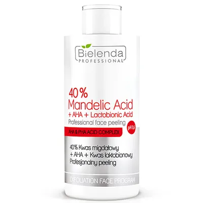 Bielenda Professional 40% Mandelic Acid + AHA + Lactiobionic Acid Professional Face Peeling (Peeling 40% kwas migdałowy  + AHA + Kwas laktobionowy)
