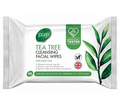 Pure Tea Tree, Cleaning Facial Wipes (Chusteczki do demakijażu twarzy)