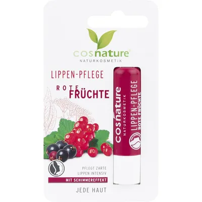 Cosnature Rote Fruchte Lippenpflege (Naturalny ochronny balsam do ust z ekstraktem z czerwonych owoców)