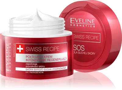 Eveline Cosmetics Swiss Recipe, Półtłusty krem intensywnie regenerujący `SOS dla suchej skóry`
