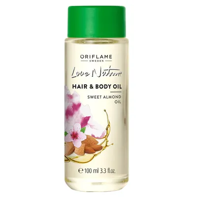 Oriflame Love Nature, Hair & Body Oil with Sweet Almond Oil (Olejek do ciała i włosów z olejkiem z migdałów)