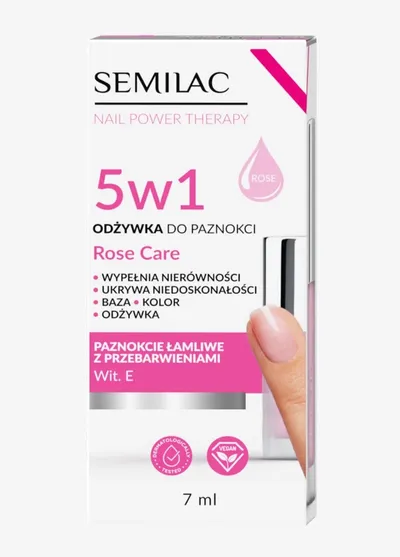 Semilac Nail Power Therapy, Odżywka do paznokci  5w1 `Rose Care`