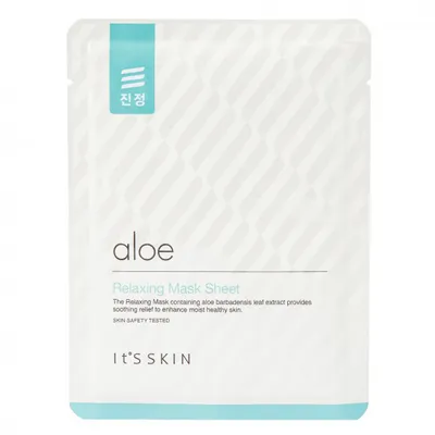It's Skin Aloe, Relaxing Mask Sheet (Relaksująco - łagodząca maseczka do twarzy)