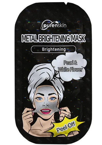 Purenskin Metal Brightening Mask Pearl & White Flower (Maska do twarzy peel-off)