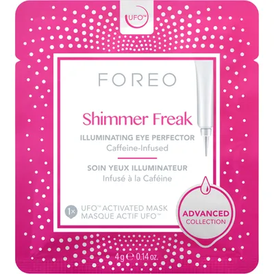 Foreo Shimmer Freak, Illuminating Eye Perfector Caffeine-Infused UFO Activated Mask (Rozświetlająca maseczka pod oczy)