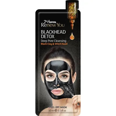 7th Heaven Renew You, Black Head Detox Deep Pore Cleansing Mask Peel-off Black Clay & Witch Hazel (Maska detoksykująca peel-off)