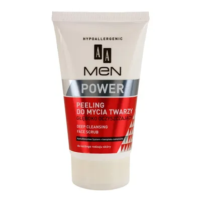 AA Men Power, Peeling do mycia twarzy głęboko oczyszczający