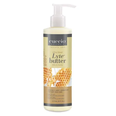 Cuccio Naturale Luxury Spa, Ultra Sheer Lyte Body Butter Milk & Honey (Lekkie masło do ciała `Mleko i miód`)