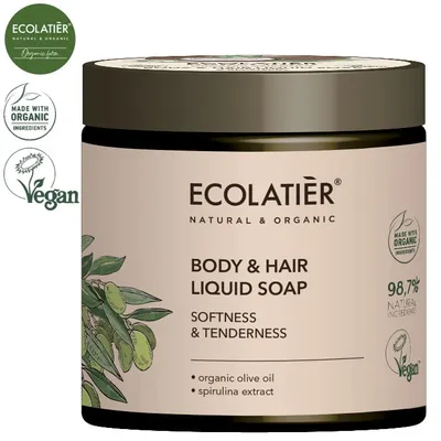 Ecolatier Organic Olive, Body & Hair Liquid Soap Softness & Tenderness (Mydło w płynie do ciała i włosów `Miękkość i delikatność`)