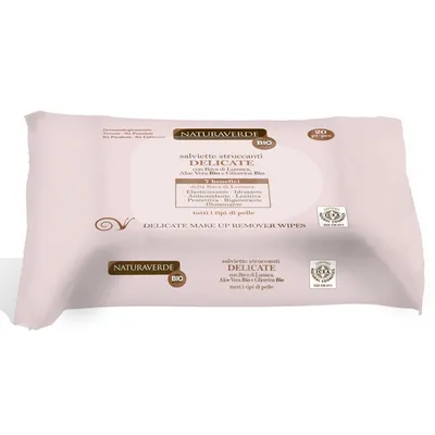 Naturaverde Salviette Struccati Delicate [Delicate Make Up Remover Wipes] (Delikatne chusteczki do demakijażu)