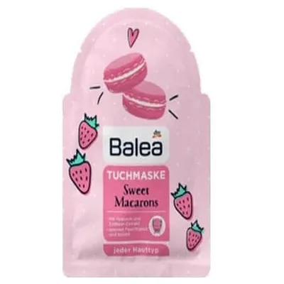 Balea Tuchmaske SweetMacarons (Maska w płacie `Słodki makaronik`)