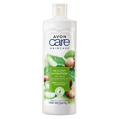 Avon Care Haircare, Healthy Hydration With Aloe & Macadamia Nut Oil 2 in 1 Shampoo & Conditioner (Szampon i odżywka 2w1 `Aloes i orzechy makadamia`)