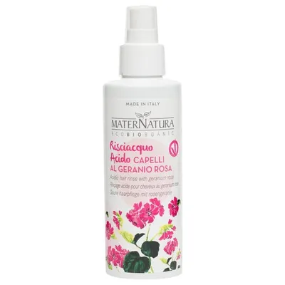 MaterNatura Risciacquo Acido Cappeli Al Geranio Rosa (Preparat zamykający łuski włosów)