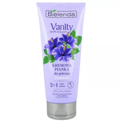 Bielenda Vanity Soft Touch, Kremowa pianka do golenia 2 w1 `Hibiskus`