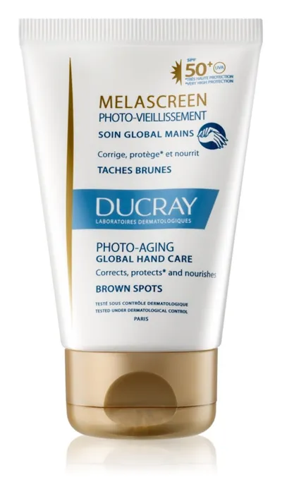 Ducray Melascreen, Photo-Aging Global Hand Care SPF 50+ (Kompleksowa pielęgnacja rąk  przeciw przebarwieniom skóry)