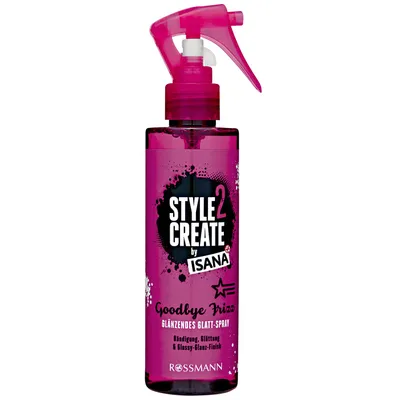 Isana Style 2 Create, Goodbye Frizz, Glanzendes Glatt-Spray (Spray nabłyszczający do prostowania włosów)