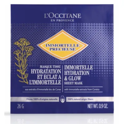 L'Occitane Immortelle Hydration & Glow Sheet Mask (Wygładzająca maseczka w płachcie)