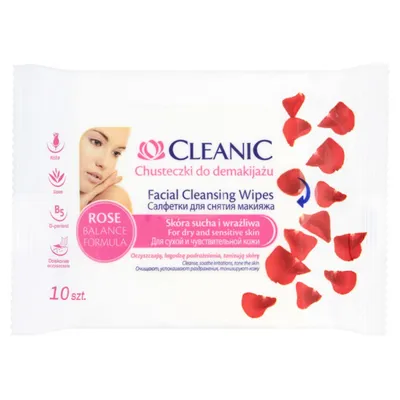 Cleanic Rose Balanced Formula, Chusteczki do demakijażu