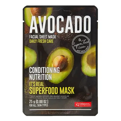 Dermal Korea It's Real Superfood Avocado Mask (Maseczka w płachcie z ekstraktem z awokado)